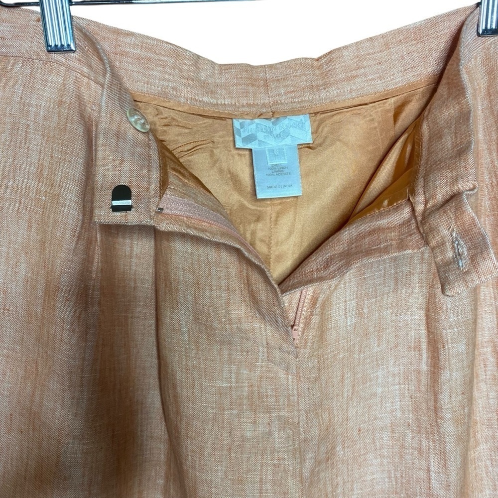 Austin Reed vintage linen lined high waist, pleated wide leg cuffed trouser SZ-4 - Picture 8 of 10